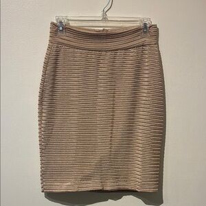 Gaia‎ Tan Knit Pencil Skirt - M